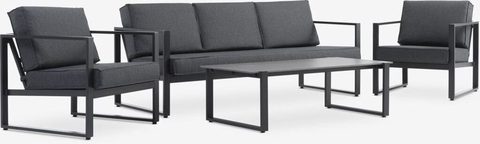 Loungesæt VONGE 5 pers. sort